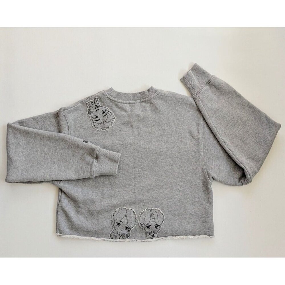 BTS Official Sweatshirt Modified Tiny Tan Cropped Sweatshirt Size M - Picture 13 of 13